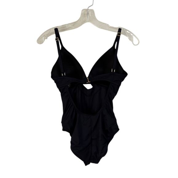 NWOT La Blanca Twist-Front Keyhole One Piece Black Swimsuit – Sz 4 - Picture 4 of 9